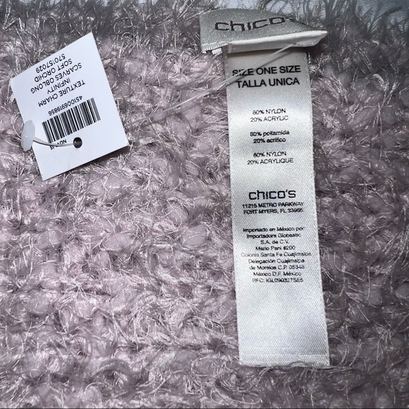 Chico’s Scarf Infinity Women Pink Soft Texture Charm Neck Warmer Rectangle C1 - Picture 5 of 10
